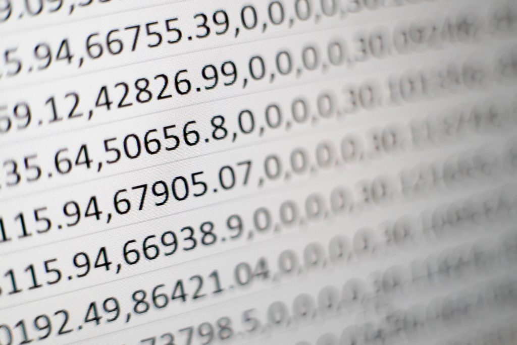 numbers in spreadsheet