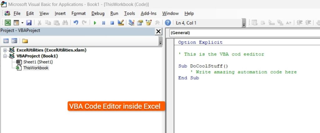 Excel VBA Editor